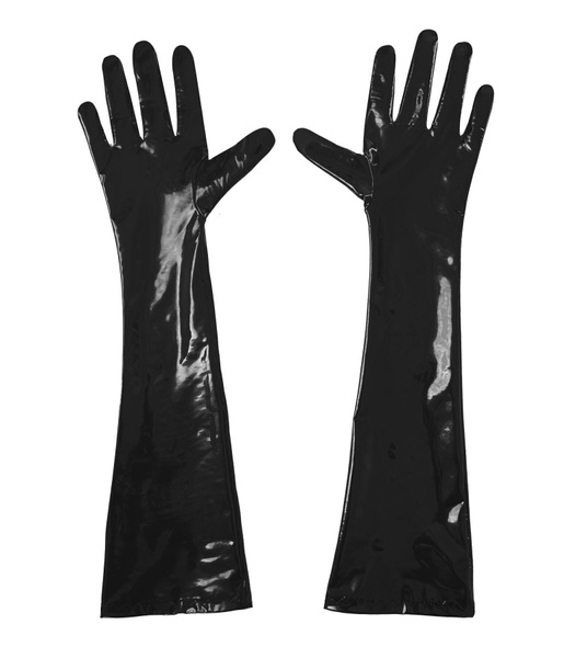Глянсові вінілові рукавички Art of Sex - Lora, розмір L, колір Чорний SO6607