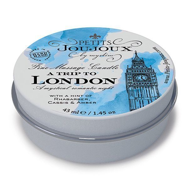 Масажна свічка Petits Joujoux - London - Rhubarb, Cassis and Ambra (43 мл) з афродизіаками SO3170