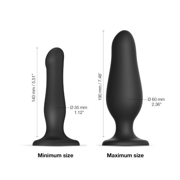 Надувний фалоімітатор Strap-On-Me INFLATABLE DILDO PLUG - NOIR, кулька всередині, діаметр до 6 см SO7383