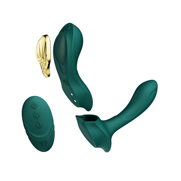 Смартвібратор у трусики Zalo — AYA Turquoise Green, насадка та пульт ДК SO6647