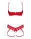 Комплект Obsessive Ingridia 2-pcs crotchless set XL/2XL, червоний, з доступом, відкриті груди SO9031 3