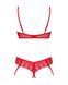 Комплект Obsessive Ingridia 2-pcs crotchless set XL/2XL, червоний, з доступом, відкриті груди SO9031 4