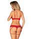 Комплект Obsessive Ingridia 2-pcs crotchless set XL/2XL, червоний, з доступом, відкриті груди SO9031 2