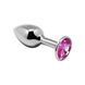 Металева анальна пробка з кристалом Alive Mini Metal Butt Plug Pink M SO6002