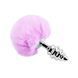 Металева анальна пробка Кролячий хвостик Alive Fluffy Twist Plug L Purple, діаметр 3,8 см SO6310 2