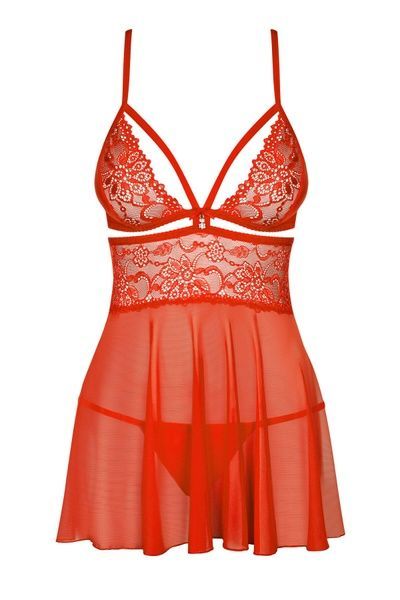 Бебі-дол Obsessive 838-BAB-3 babydoll & thong red 2XL/3XL SX1121