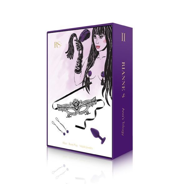 Романтичний подарунковий набір RIANNE S Ana's Trilogy Set II: силіконова анальна пробка 2,7 см, ласо SO3856