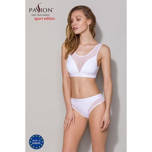 Топ с прозрачной вставкой Passion PS002 TOP L, white SO4203 фото