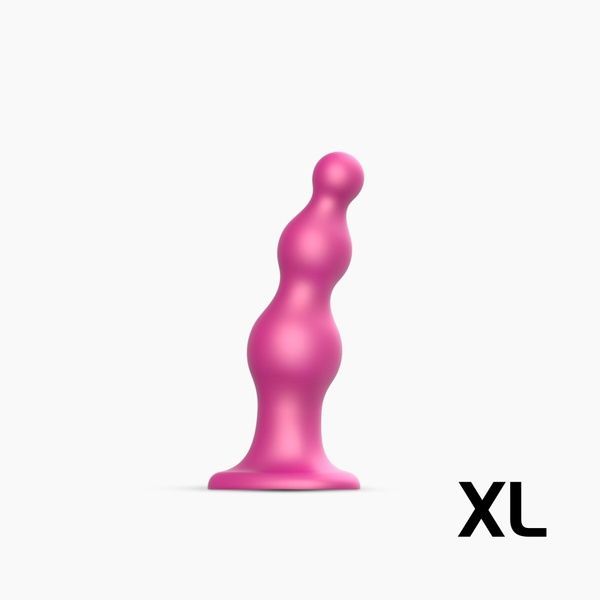 Насадка для страпона Strap-On-Me Dildo Plug Beads Framboise Metallic XL SO8988