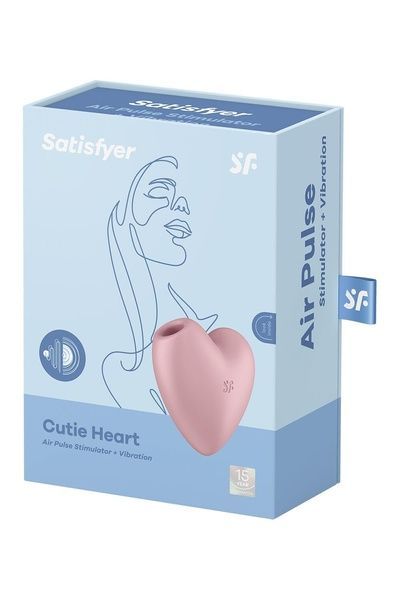 Вакуумный стимулятор-сердечко с вибрацией Satisfyer Cutie Heart Light Red SO6286 фото