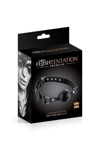 Кляп Fetish Tentation Premium Leather gag with stiff ball SX1095