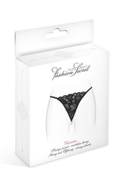 Трусики-стрінги з перлинною ниткою Fashion Secret VENUSINA Black SO2248