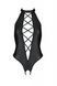 Боді з екошкіри Passion Nancy Body 4XL/5XL black, з імітацією шнурівки та відкритим доступом SO7104 3