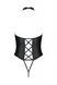 Боді з екошкіри Passion Nancy Body 4XL/5XL black, з імітацією шнурівки та відкритим доступом SO7104 4