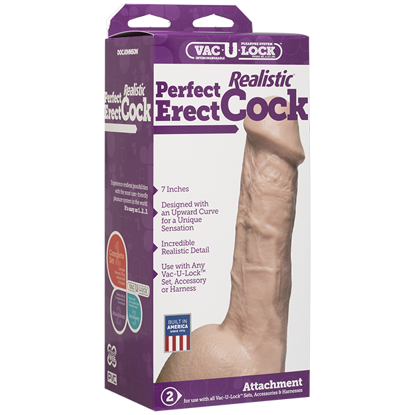 Фаллоимитатор Doc Johnson - 7 Inch Perfect Erect Cock, большая головка, Vac-U-Lock SO2796 фото