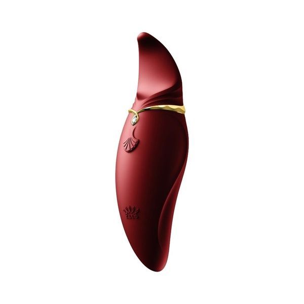 Вібратор 2в1 з язичком Zalo &mdash; Hero Wine Red, кристал Swarovski SO6659