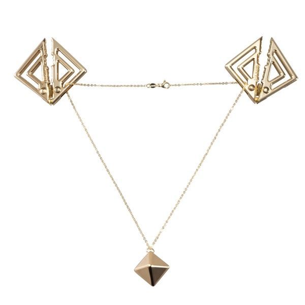 Затискачі для сосків з важкою підвіскою LOCKINK Adjustable Nipple Clamps with Heavy Pendant - Golden SX0846