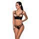 Комплект з екошкіри з люверсами та ремінцями Malwia Bikini black L/XL &mdash; Passion, бра та трусики SO5762