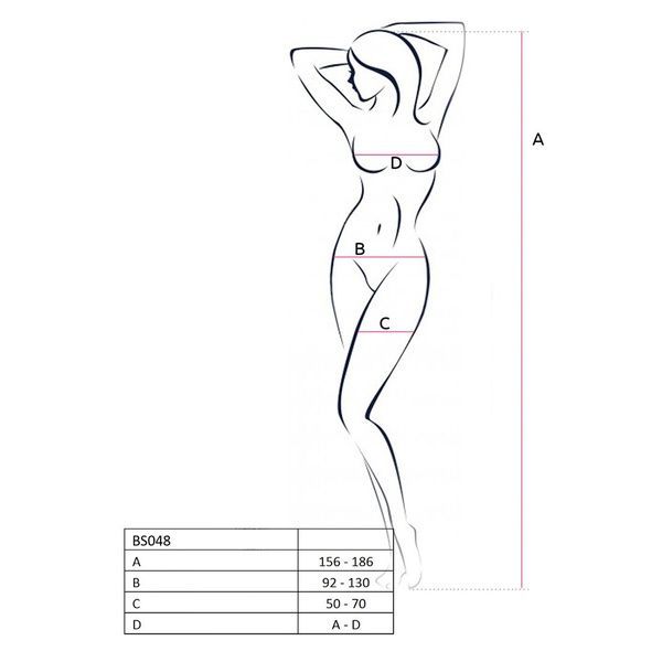Бодистокинг Passion BS048 black, комбинезон, имитация колгот и открытого топа PBS048B фото
