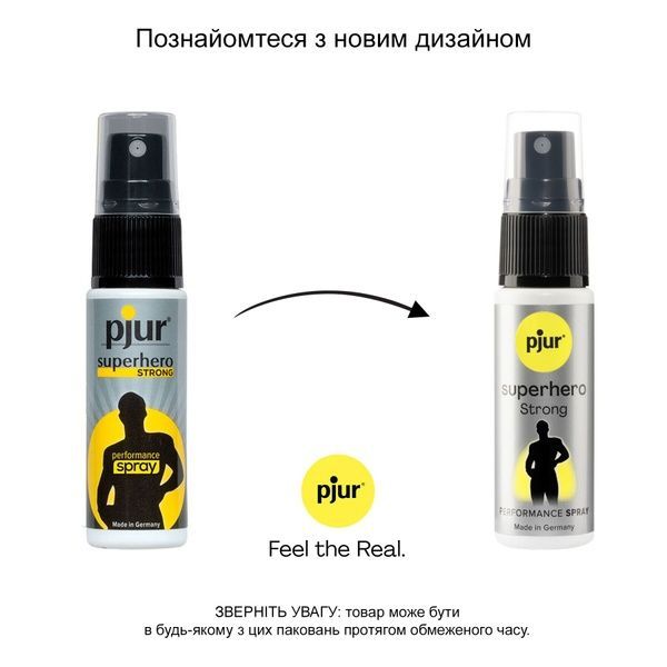 Пролонгувальний спрей pjur Superhero Strong Spray 20 ml, з екстрактом імбиру, всотується в шкіру PJ12920