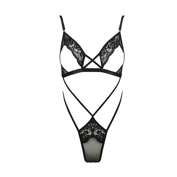 Боди монокини с открытой грудью Passion DIABOLINA BODY L/XL, black PS25801 фото