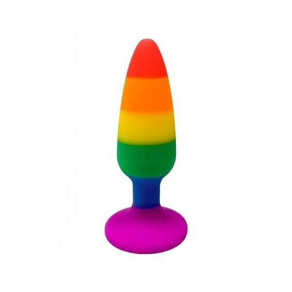 Силіконова анальна пробка Wooomy Hiperloo Silicone Rainbow Plug S, діаметр 2,4 см, довжина 9 см SO7424