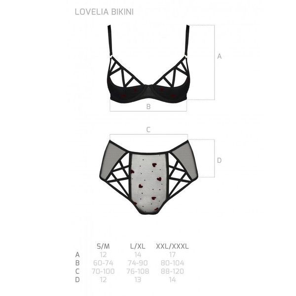Еротичний комплект з малюнком LOVELIA BIKINI black S/M - Passion SO4748