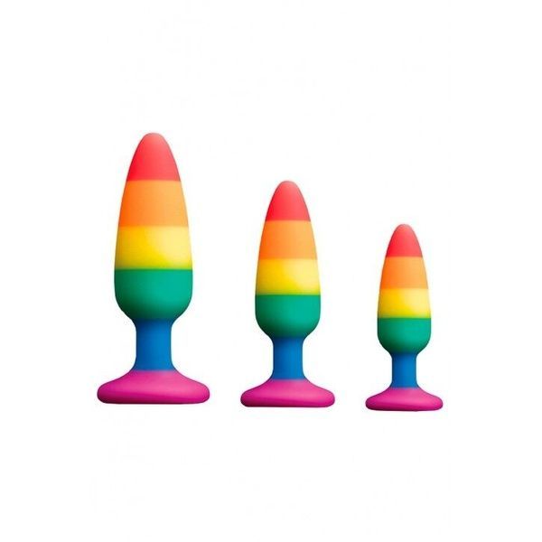 Силіконова анальна пробка Wooomy Hiperloo Silicone Rainbow Plug S, діаметр 2,4 см, довжина 9 см SO7424