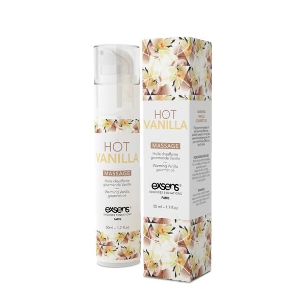 Розігріваюча масажна олія EXSENS Hot Vanilla 50мл, без цукру, без парабенів, їстівна SO2357