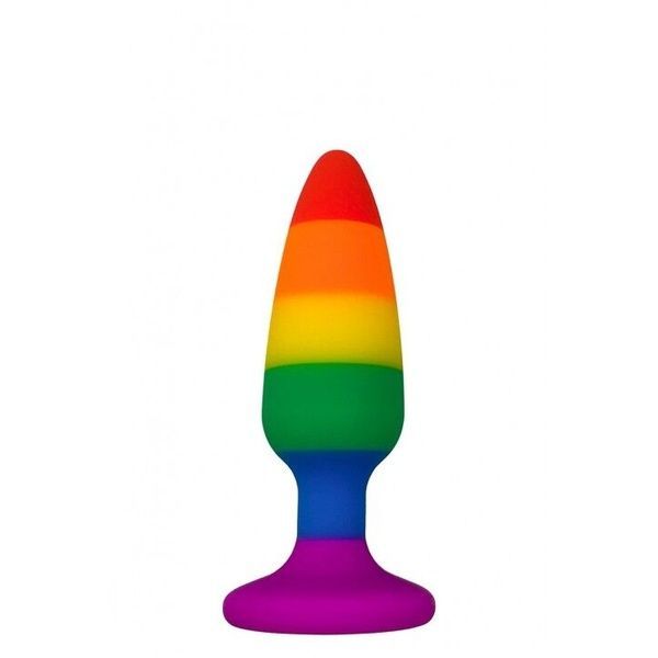 Силіконова анальна пробка Wooomy Hiperloo Silicone Rainbow Plug S, діаметр 2,4 см, довжина 9 см SO7424