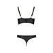Комплект з екошкіри з люверсами та ремінцями Malwia Bikini black S/M &mdash; Passion, бра та трусики SO5763 4