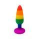 Силіконова анальна пробка Wooomy Hiperloo Silicone Rainbow Plug S, діаметр 2,4 см, довжина 9 см SO7424 2