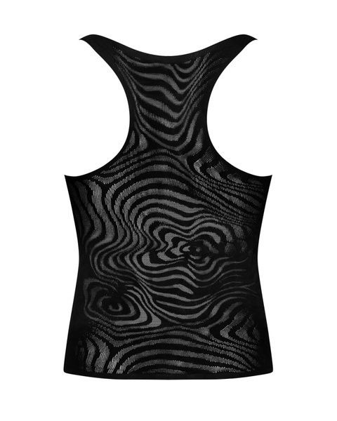 Чоловіча напівпрозора майка-борцовка з візерунком Obsessive T103 tank top S/M/L, чорна SO7311