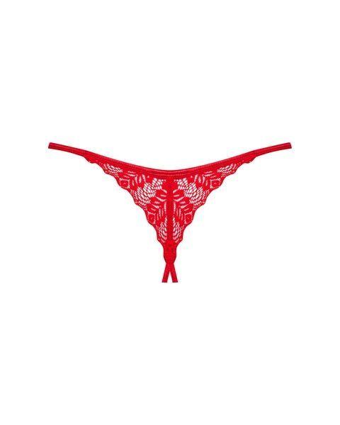 Трусики с доступом Obsessive Ingridia crotchless thong XL/2XL, красные SO9043 фото