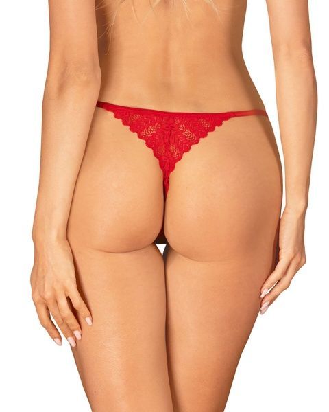 Трусики с доступом Obsessive Ingridia crotchless thong XL/2XL, красные SO9043 фото