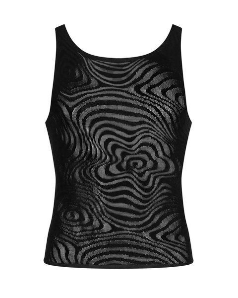 Чоловіча напівпрозора майка-борцовка з візерунком Obsessive T103 tank top S/M/L, чорна SO7311