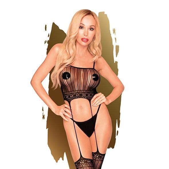 Бодістокінг з топом та панчохами на підв'язках Penthouse - Sex Dealer Black S/L SO4394