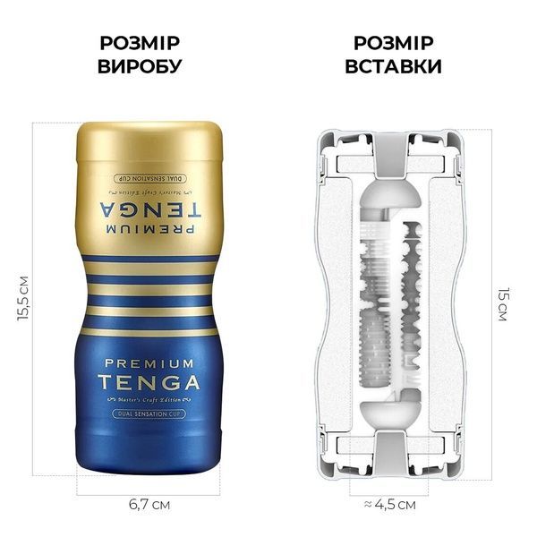 Мастурбатор Tenga Premium Dual Sensation Cup, двухсторонний, с двумя независимыми каналами SO5109 фото