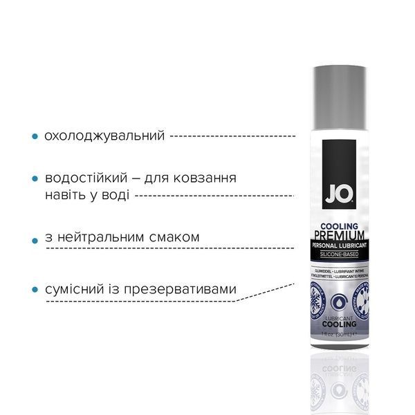 Охлаждающий лубрикант на силиконовой основе JO PREMIUM &mdash; COOLING (30 мл) SO1436 фото