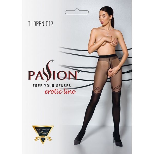 Колготки с открытым доступом, двойная плотность Passion TIOPEN 012 1/2 (20/40 den), black SO5814 фото