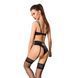 Комплект білизни FLORIS SET black L/XL - Passion Exclusive: ліф, трусики, пояс для панчох PS23710 2