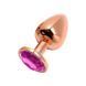 Металева анальна пробка Wooomy Tralalo Rose Gold Metal Plug Magenta L, діаметр 4 см, довжина 9 см SO7425