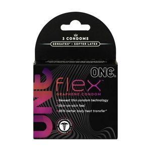 Презервативи ONE Flex Graphene Condom 3 шт, картонна коробка SX0783