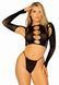 Комплект Leg Avenue Long sleeve crop top & string Royal Blue One Size SO9098 5