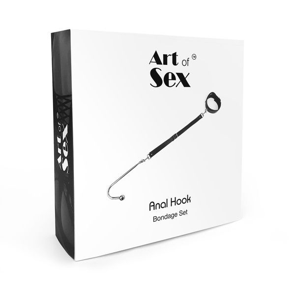 Анальний гак із нашийником з натуральної шкіри Art of Sex - Anal hook, Чорний SO7137
