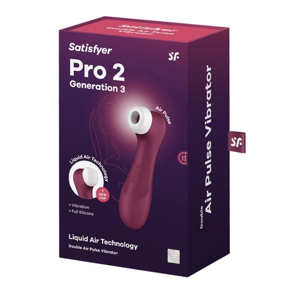 Вакуумний кліторальний стимулятор Satisfyer Pro 2 Generation 3 with Liquid Air Wine Red SO7772