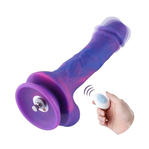 Фалоімітатор 8.2&Prime; з вібрацією для секс-машин Hismith Purple Silicone Dildo with Vibe, знімний конект SO6212