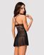 Эротический кружевной комплект с сеточкой Obsessive 838-BAB-1 babydoll & thong black S/M, черный, пе SO7181 фото 2