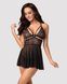 Эротический кружевной комплект с сеточкой Obsessive 838-BAB-1 babydoll & thong black S/M, черный, пе SO7181 фото 1