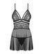 Эротический кружевной комплект с сеточкой Obsessive 838-BAB-1 babydoll & thong black S/M, черный, пе SO7181 фото 6